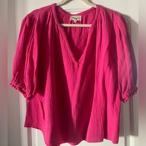 4our dreamers hot pink gauze top